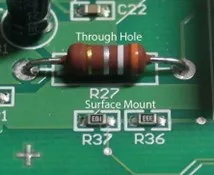 مقاومتهای DIP و SMD روی برد الکترونیکی
